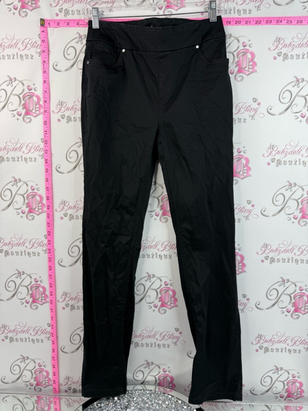 Up! Pants black silver Straight Leg Black Pants — Sleek Everyday Essential